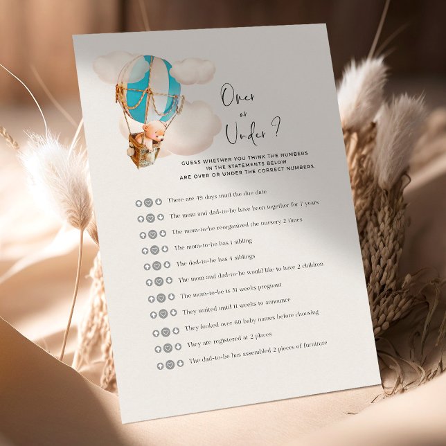 Bear Baby Shower-spel - över eller under? (Skapare uppladdad)