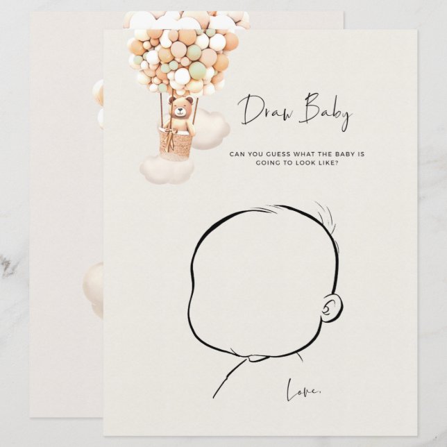 Bear Baby Shower-spel - Rita Baby (Fram/baksida)