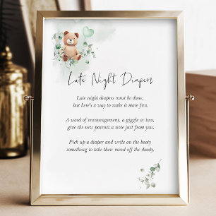 Bear Baby Shower-spel - sena natttidningar