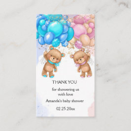 Bear Baby Shower Tack Gift-Märkre Tilläggskort
