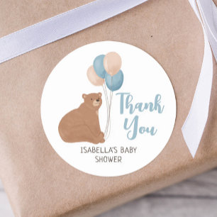 Bear Baby Shower-Tack Runt Klistermärke