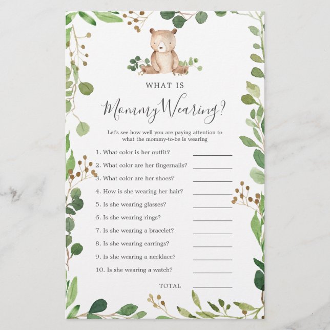 Bear Baby Shower What is Mamma Wear (Framsida)