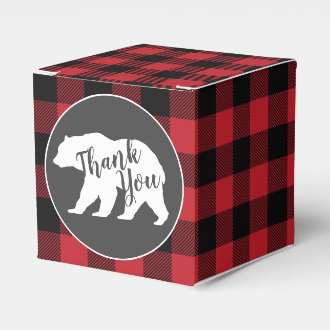 Bear Baby Shower Woodland Lodge Presentaskar (Framsidan Sidan)