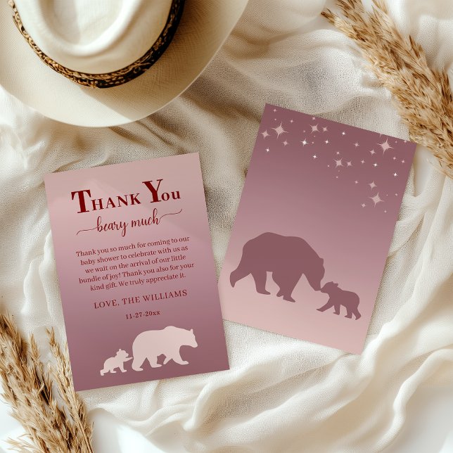 Bear Baby Shower Woodland Rustic-tackkort Tack Kort (Skapare uppladdad)