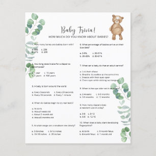 Bear Baby Trivia Barnstödsspel