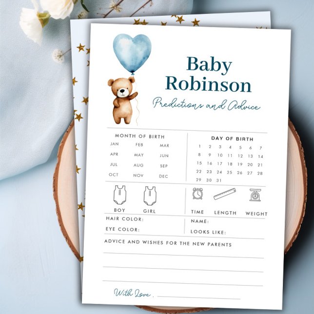 Bear Ballob Boarly Wait Baby Shower Game Card Inbjudningar (Skapare uppladdad)