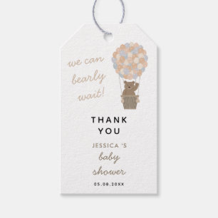 Bear Balloc Gender Neutral Baby Shower Favor Presentetikett