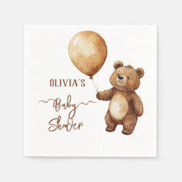 Bear Ballods Clouds Wait Baby Shower Barly Barly Pappersservett