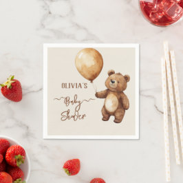 Bear Ballods Clouds Wait Baby Shower Barly Barly Pappersservett