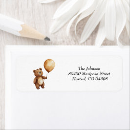 Bear Ballods Clouds Wait Baby Shower Barly Barly Returadress Etikett