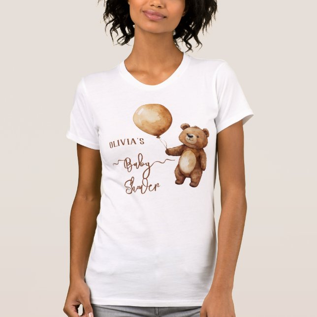 Bear Ballods Clouds Wait Baby Shower Barly Barly T Shirt (Framsida)