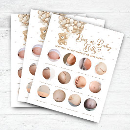 Bear Balloon Baby Shower Beer eller Baby Belly Gam