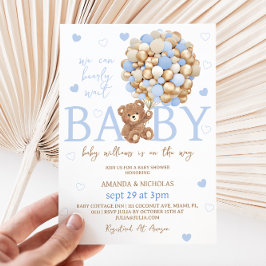 Bear Balloon Baby Shower-inbjudan Inbjudningar