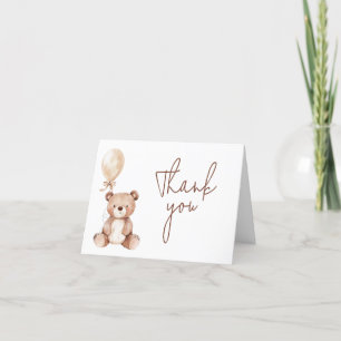 Bear Balloon Baby Shower Tack Kort