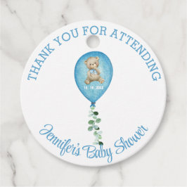 Bear Balloon Personlig Tack Baby Shower Gåvor Etiketter