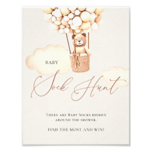 Bear Balloons Baby Sock Hunt - Undertecknet Fototryck