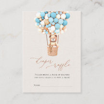 Bear Balloons Diaper Raffle Biljett Enclosur