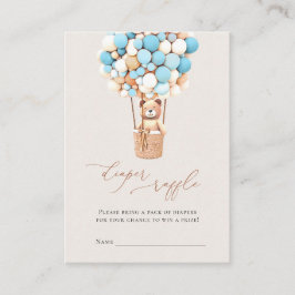 Bear Balloons Diaper Raffle Biljett Enclosur Tilläggskort