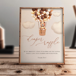 Bear Ballores Diaper Raffle Sign Fototryck