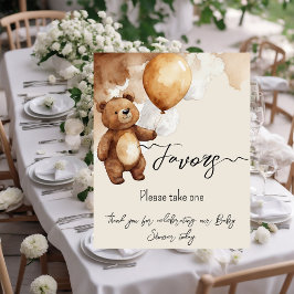 Bear Ballos Barly Wait Baby Shower Favues Favorite Poster