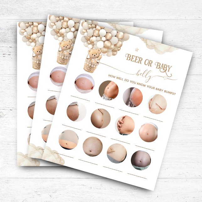 Bear Ballower Shower Beer eller Baby Belly Game (Skapare uppladdad)