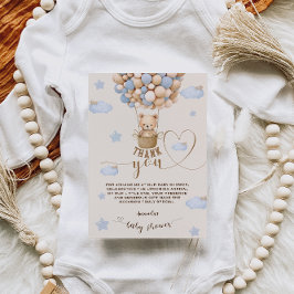 Bear Balloy Barly Wait Boy Shower Tack Kort