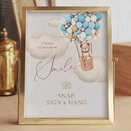 Bear Balloy Photo Guestbook Snap-skylt Fototryck