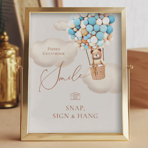 Bear Balloy Photo Guestbook Snap-skylt Fototryck