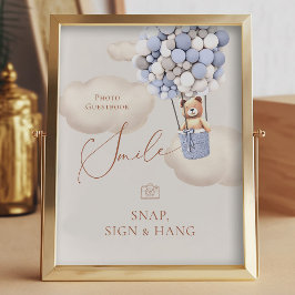 Bear Balloy Photo Guestbook Snap-skylt Fototryck