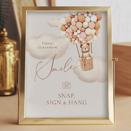 Bear Balloy Photo Guestbook Snap-skylt Fototryck
