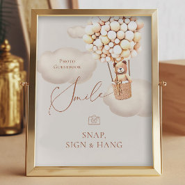 Bear Balloy Photo Guestbook Snap-skylt Fototryck