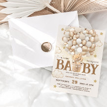 Bear Balloys Barly Wait Cute Boho Baby Shower