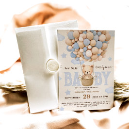 Bear Balloys Barly Wait Pojke Shower Inbjudningar