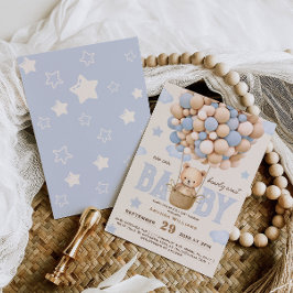 Bear Balloys Barly Wait Pojke Shower Inbjudningar