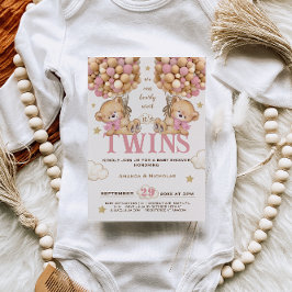 Bear Balloys Barly Wait Twin flicka dusch Inbjudningar