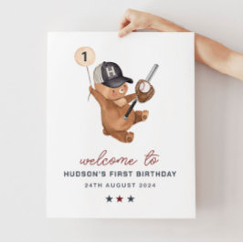 Bear Banner 1:a födelsedagen - Välkomsttecken Poster