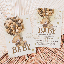 Bear Barly Wait Baby Shower Inbjudningar