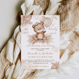 Bear Barly Wait Baby Shower Inbjudningar