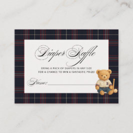 Bear Baseball Baby Shower Raffle Tilläggskort