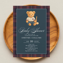 Bear Baseball Play Baby Shower-inbjudan för parfym Inbjudningar