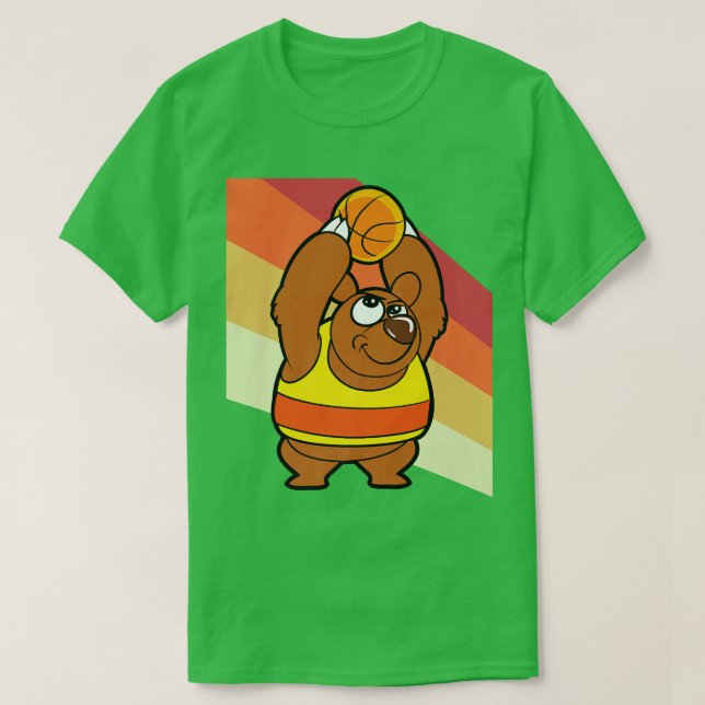 Bear Basketball Player Animal Funy Premium T Shirt (Design framsida)