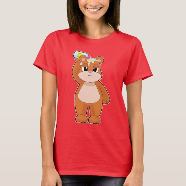 Bear Beach Sunscreen Summer T Shirt (Framsida)