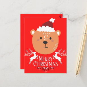 Bear Bear Funny jul Red Helgdagars Postcards Vykort