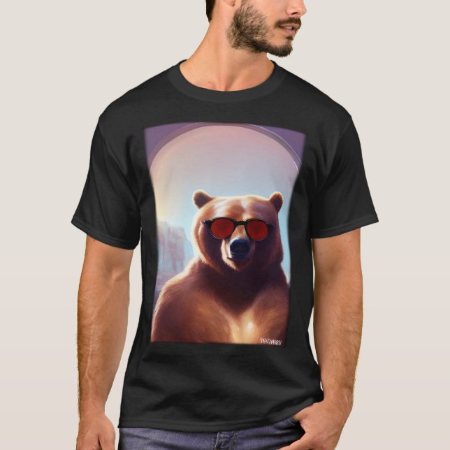 Bear Bear Sunglasses Wildlife Animals Zoo Forest T Shirt (Framsida)