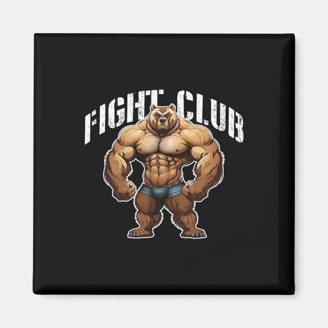 Bear Beast Muscles Boxing Workout Gym Mma Fight Cl Magnet (Framsidan)