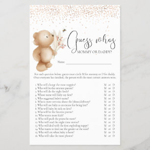 Bear & Bee 'gissa vem' babystötspel Flygblad