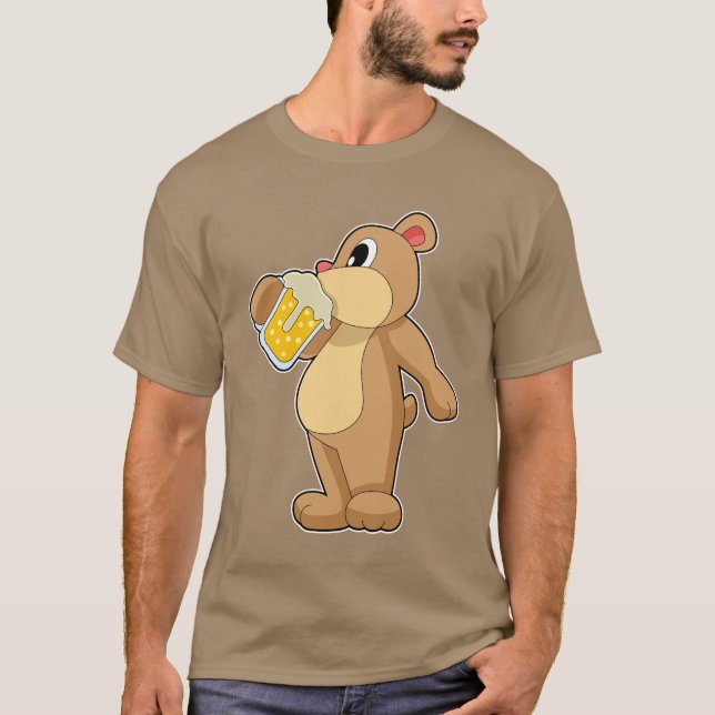 Bear Beer T Shirt (Framsida)