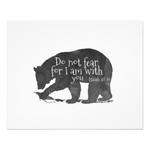 Bear Bible Verse 41-10 Isaiah Frukta inte Fototryck