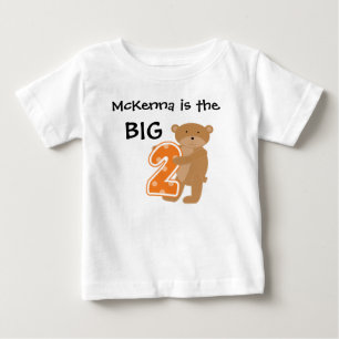 Bear Big Two Anpassade Birthday T-shirt