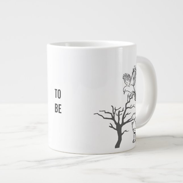 Bear, Bird, and Bare Tree Nature Scene Jumbo Mugg (Framsida höger)